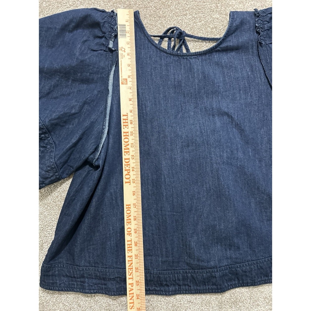 Pilcro Women's XL Denim Batwing Blouse Back Tie - Picture 4 of 7